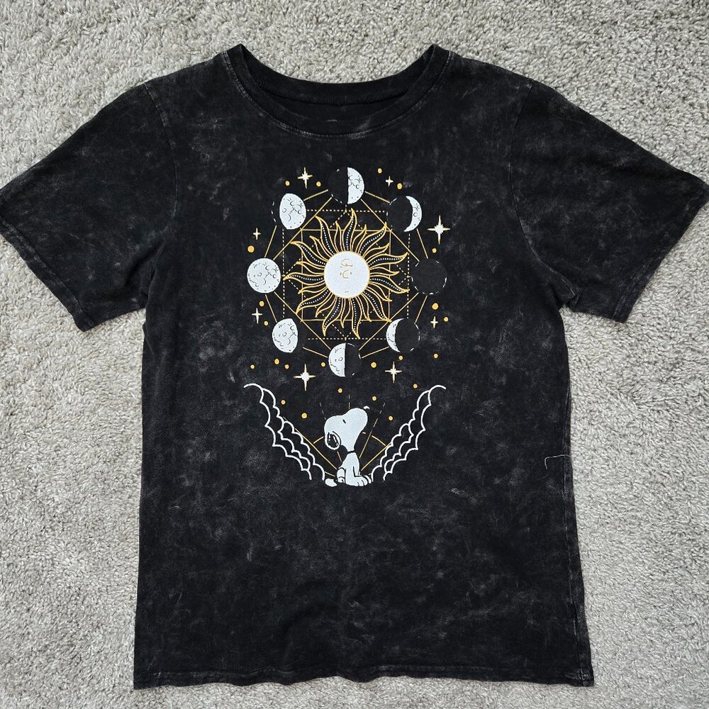 Peanuts Snoopy Celestial Star Gazing Shirt Women's Tie Dye Moon Sun‎ Astronomy M